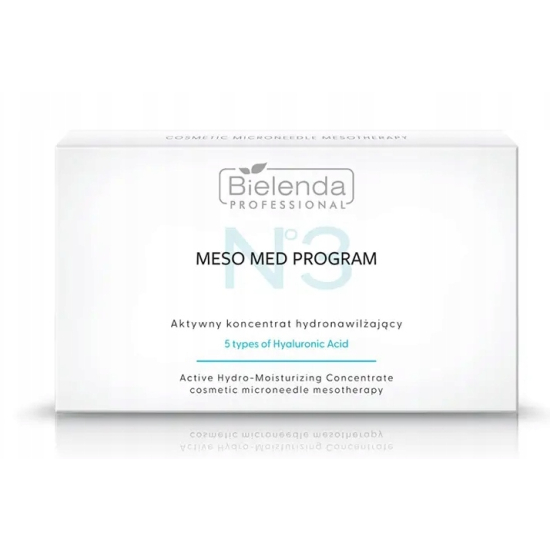 BIELENDA PROFESSIONAL KONCENTRAT PRZECIWZMARSZCZKOWY HYDRONAWILŻAJĄCY Z 5 FORMAMI KWASU HIALURONOWEGO DO MEZOTERAPII MIKROIGŁOWEJ 10X3ML